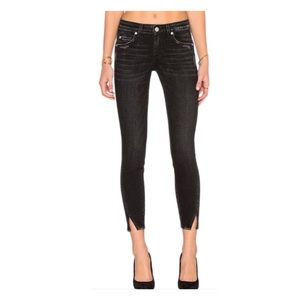 AMO Twist Ink Skinny Jeans Raven Cropped Black